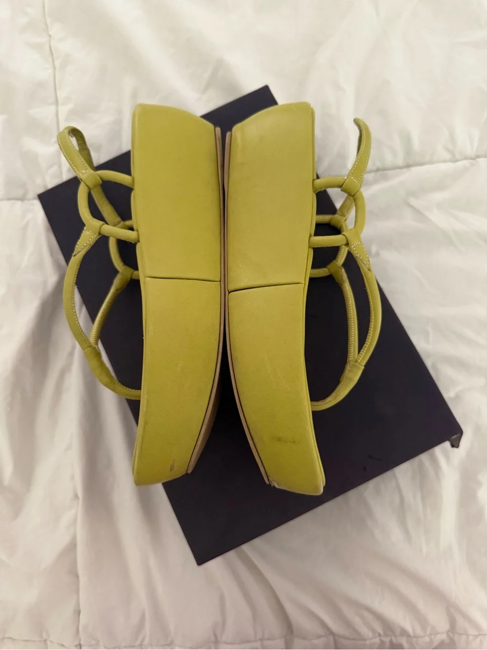 Prada Green Napa Leather Slingback Sandals